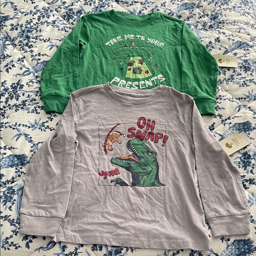 Tucker + Tate Green and Gray Long Sleeve Tees